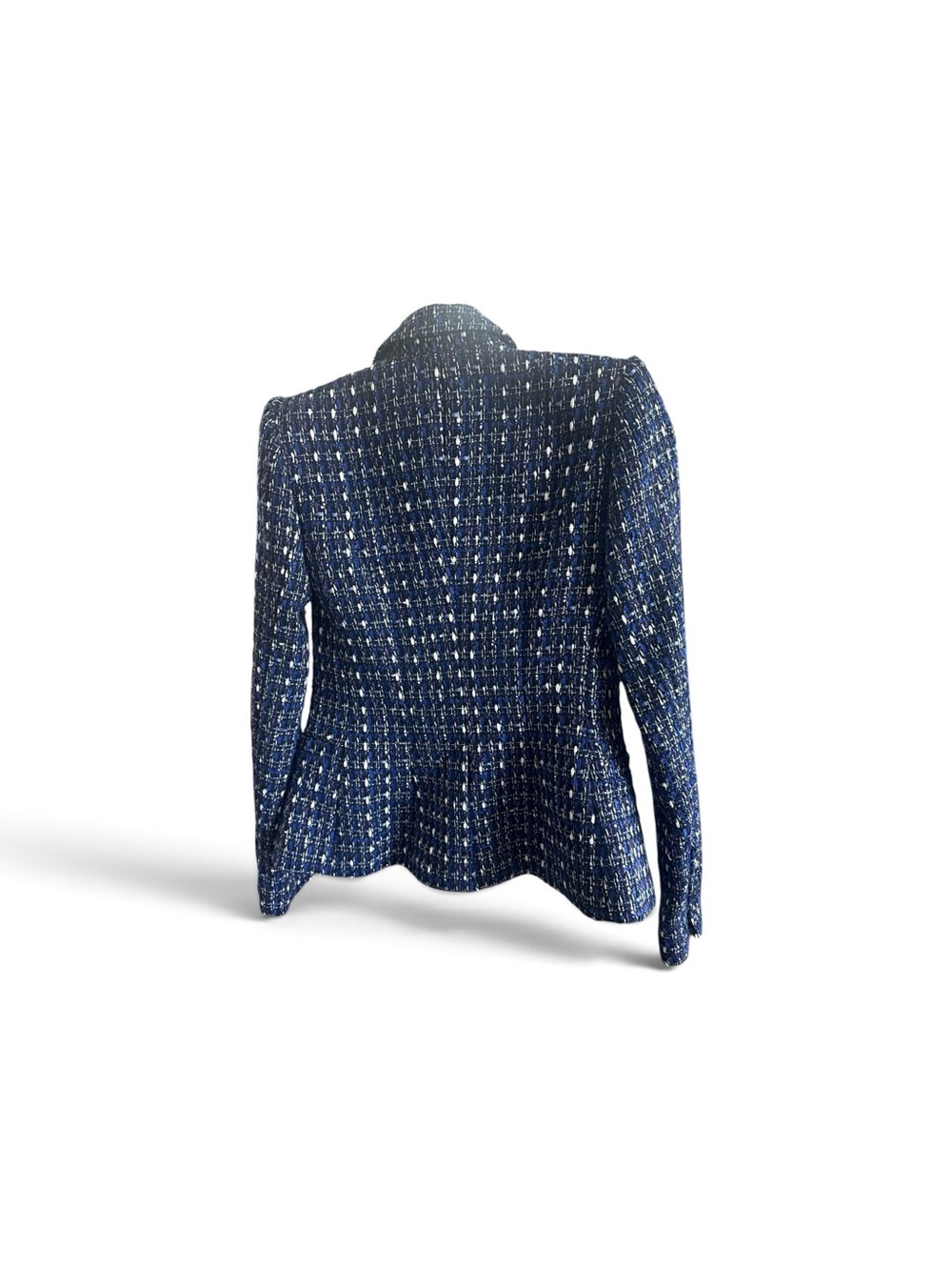 L'AGENCE Navy Tweed Open-Front Blazer - Picture 5 of 5